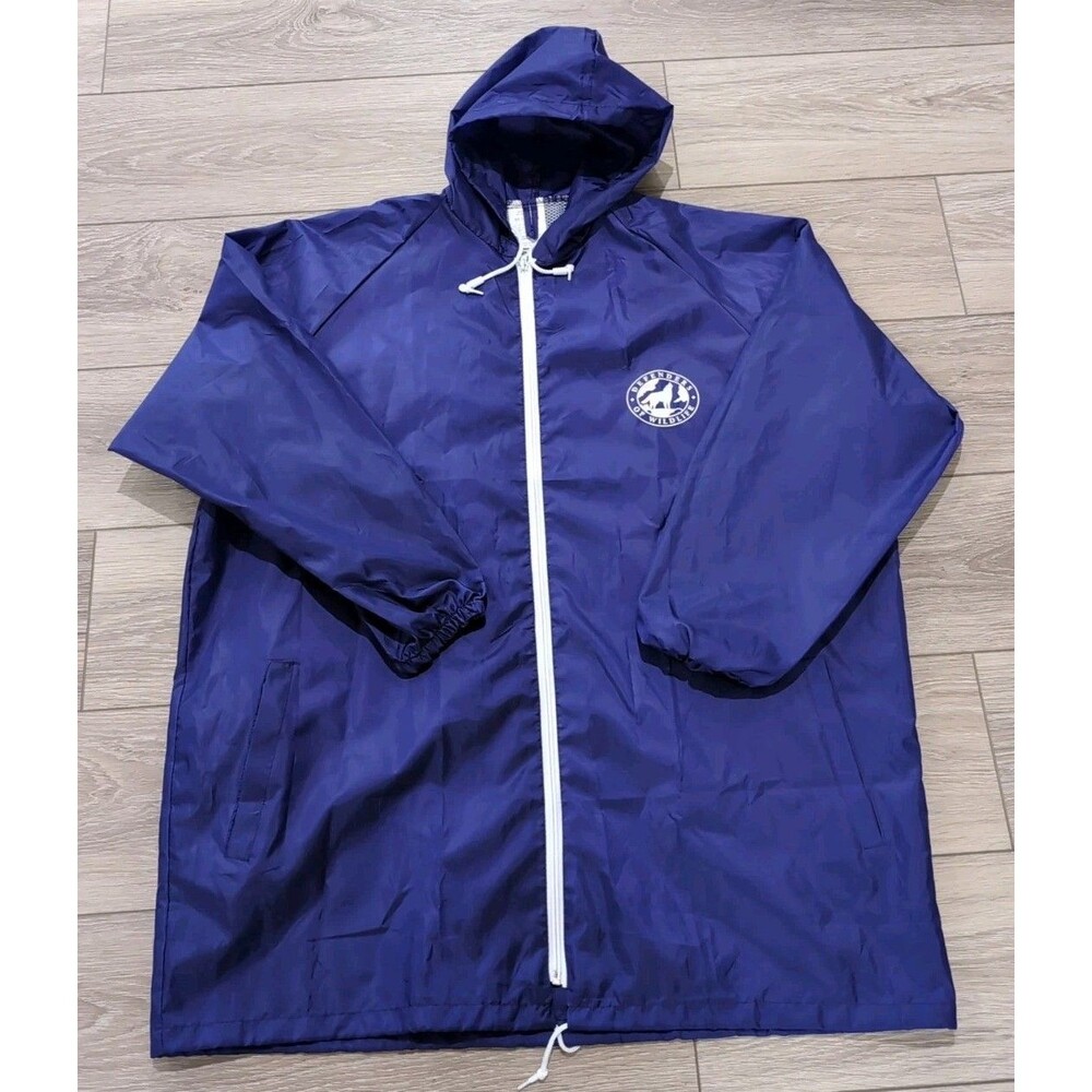 DEFENDERS Of WILDLIFE HOODED WINDBREAKER UNISEX ONE SIZE FITS MOST PURPLE JACKET